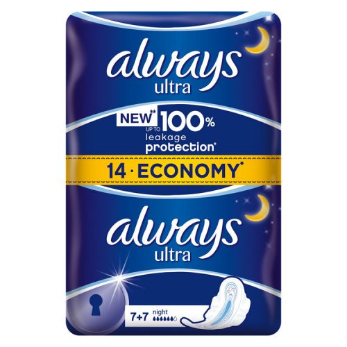 Always ultra night duo sanitary pads - 14 pcs