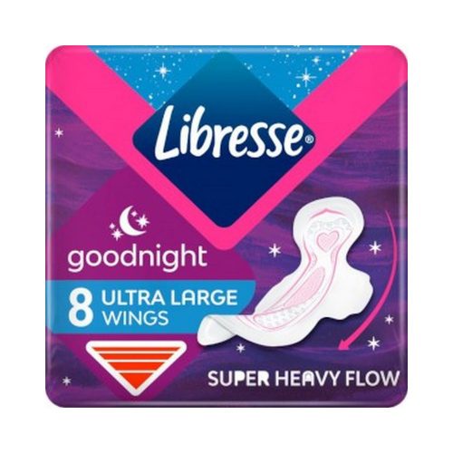 Libresse sanitary pads goodnight large wings - 8 pcs