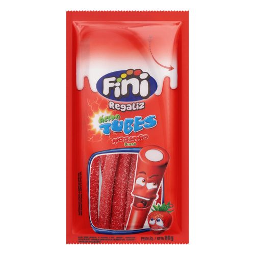 Fini Strawberry sour tubes strawberry sour gummies - 90g