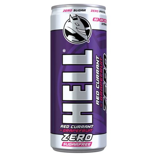 HELL ZERO redcurrant-grapefruit canned energy drink - 250ml