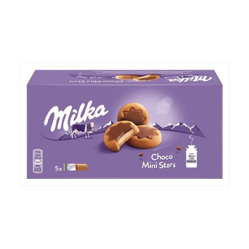 Milka choco mini stars biscuits filled with milk cream - 185g