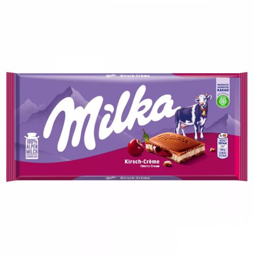 Milka cherry cream chocolate bar - 100g