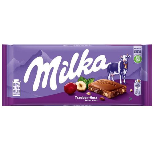 Milka raisin-hazelnut chocolate bar - 100g