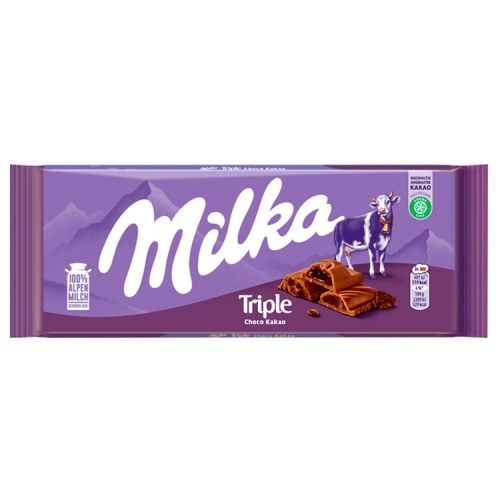 Milka triple cocoa chocolate bar - 90g