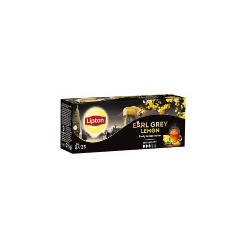 Lipton earl gray lemon black tea box 25 filters - 50g