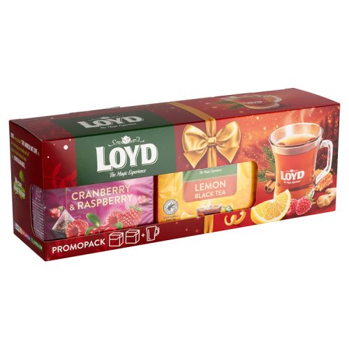 Loyd tea box with glass (blacklemon-cranberry-raspberry) - 80g