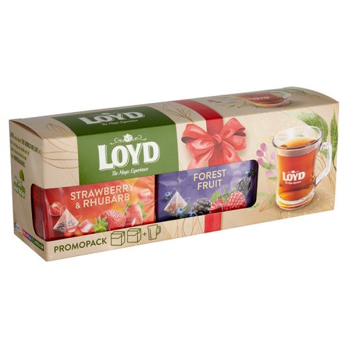 Loyd tea box with glass (forest fruit-strawberry-rhubarb) - 80g