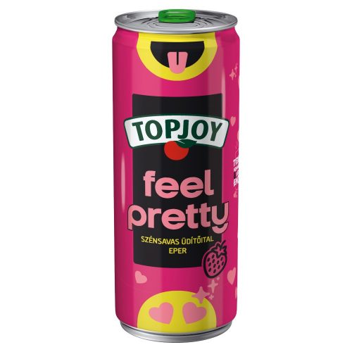 Topjoy Carbonated Strawberry Flavor Soft Drink in Metal Can - 330ml