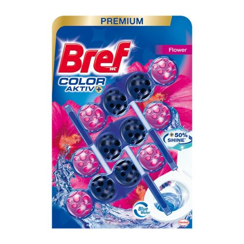 Bref Blue Aktiv Fresh Flowers toilet freshener - 3x50g