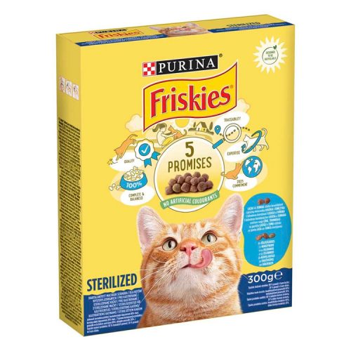 Friskies sterile salmon with vegetables dry cat food - 300g