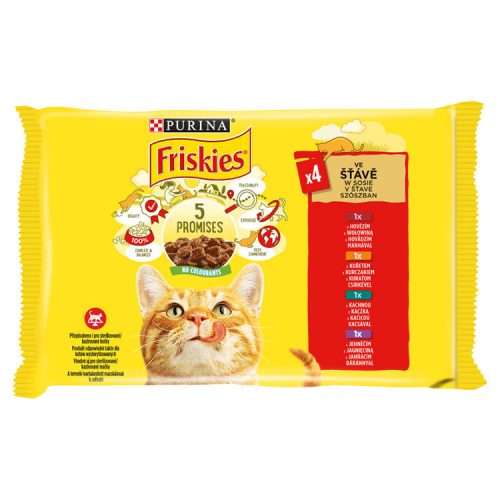 Friskies in sauce chicken beef lamb duck wet cat food - 4x85g