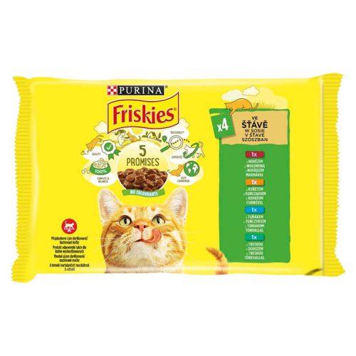 Friskies sauce beef chicken tuna cod wet cat food - 4x85g