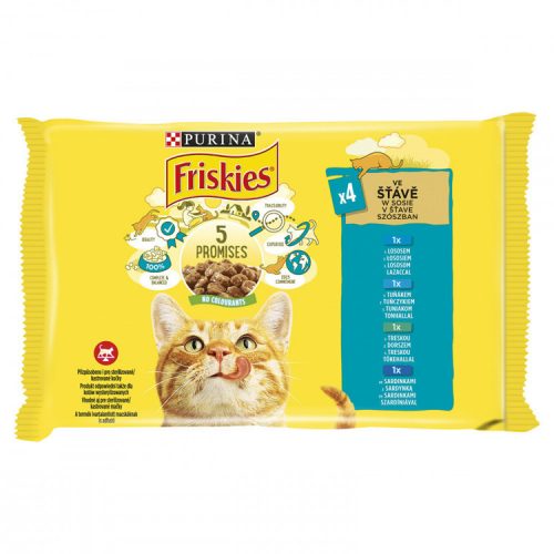 Friskies sauce salmon tuna sardine cod wet cat - 4x85g