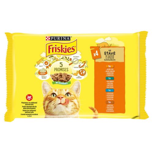 Friskies sauce chicken duck salmon turkey wet cat food - 4x85g