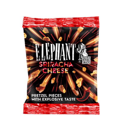 Elephant pretzel pieces with sriracha cheese flavoring - 125g