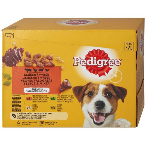 Pedigree bagged dog food 4 flavors - 12x100g