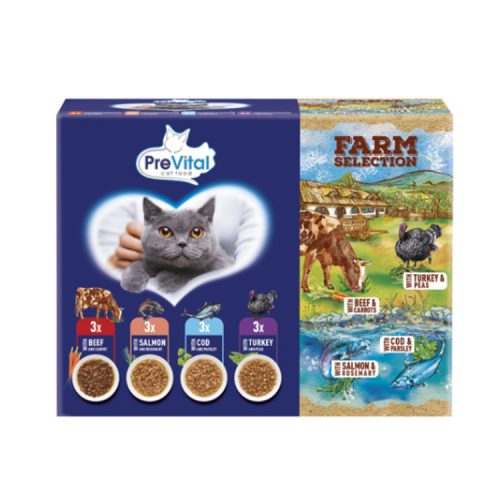 PreVital Farm Selection wet cat food meat and fish - 12x85g